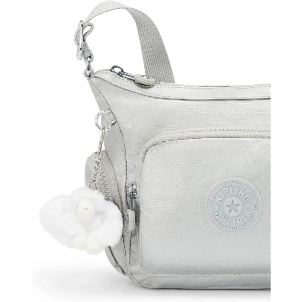 Mini Metallic Crossbody Bag Water Resistant Polyester Adjustable Strap